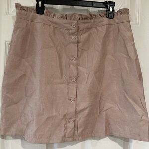 H&M Divided SZ 14 Short Skirt Button Front Blush Pink Lined Coquette NWT